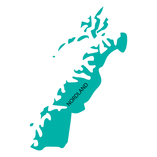 Mapa del condado de Nordland Diseño PNG