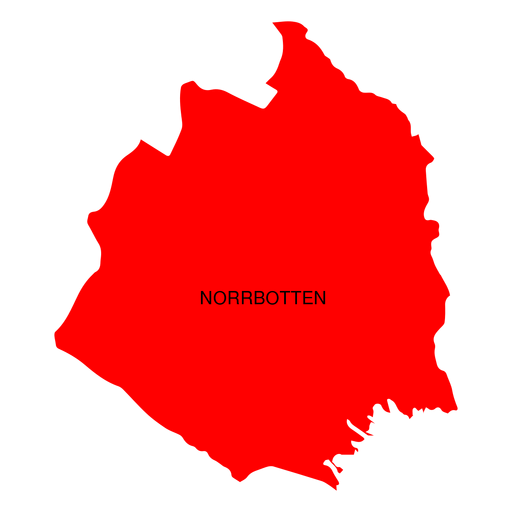 Mapa del condado de Norrbotten Diseño PNG