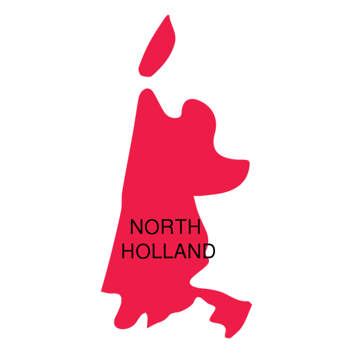 Mapa de la provincia de holanda del norte Diseño PNG