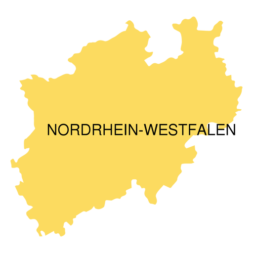 Mapa do estado de westphalia do reno norte