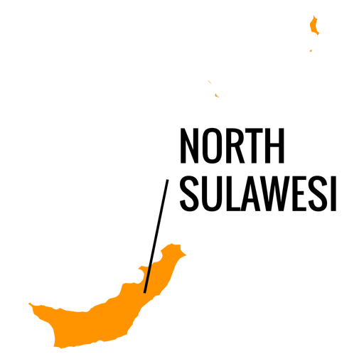 Mapa de la provincia de sulawesi del norte Diseño PNG