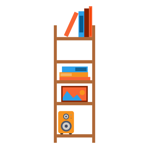 Office bookshelf illustration PNG Design