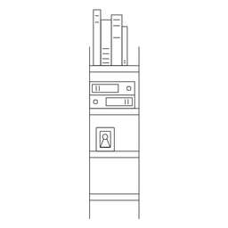 Office bookshelf stroke icon PNG Design