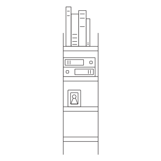 Icono de trazo de estantería de oficina Diseño PNG