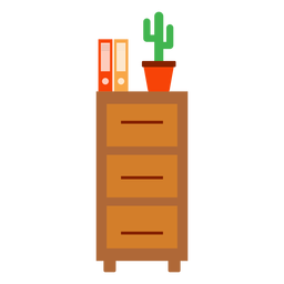 Armario de oficina con cactus clipart Diseño PNG