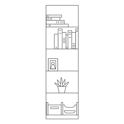 Icono de trazo de estante de oficina Diseño PNG