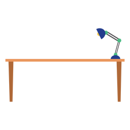 Mesa de escritório com clipart de abajur Desenho PNG