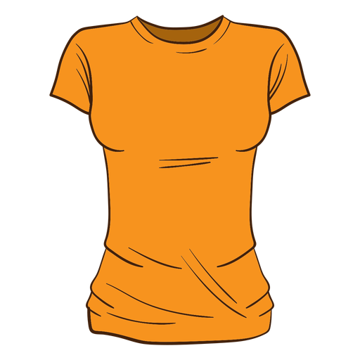 Dibujos animados de camiseta de mujer naranja