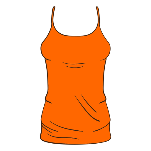 Orange Frauen Tank Top Cartoon PNG-Design