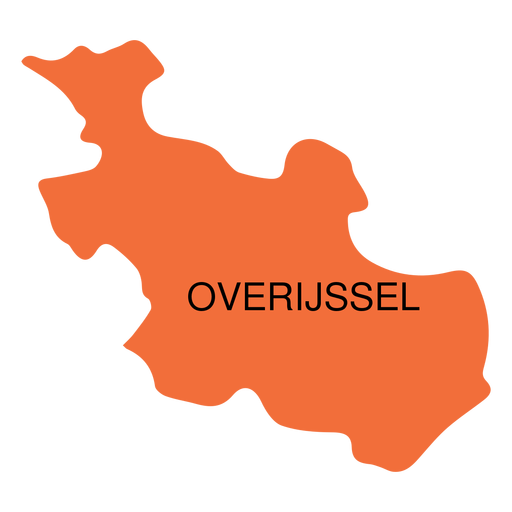 Mapa de la provincia de Overijssel Diseño PNG