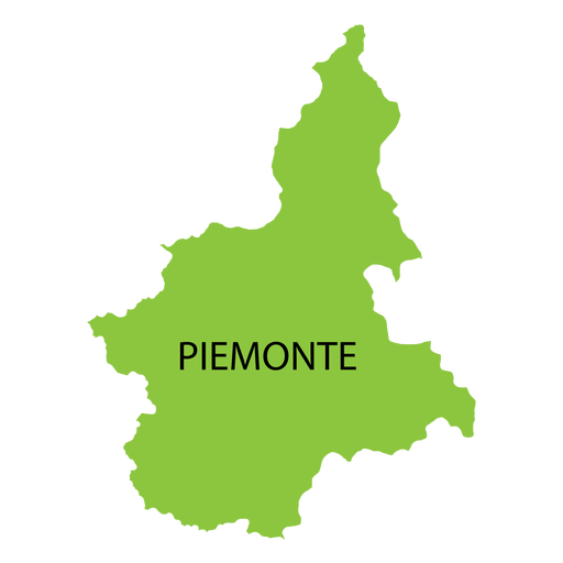 Mapa de la región de Piamonte Diseño PNG