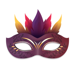 Máscara de carnaval de fogo roxa Desenho PNG