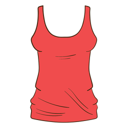 Caricatura de top feminino vermelho Transparent PNG