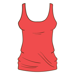 Rote Frauen Tank Top Cartoon PNG-Design