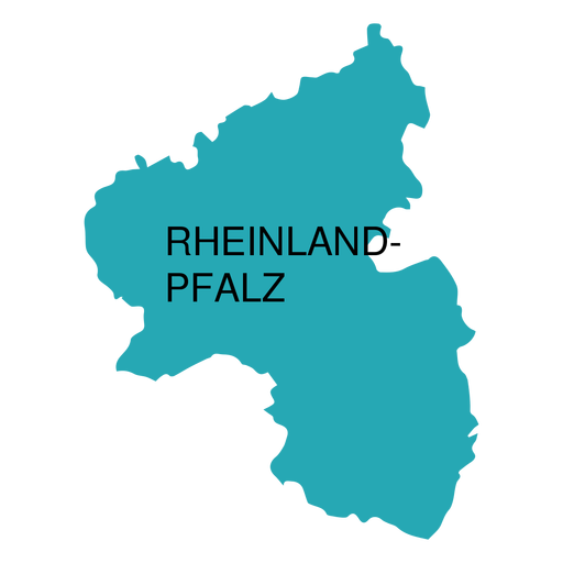 Rhineland palatinate state map PNG Design