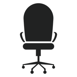 Ícone de cadeira de escritório com encosto redondo