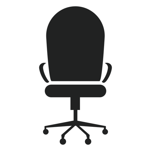 Icono de silla de oficina con respaldo redondo