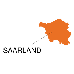 Saarland state map PNG Design