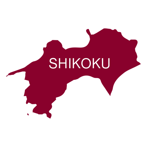 Shikoku region map PNG Design