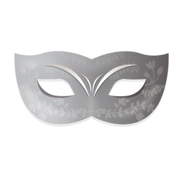 Máscara de carnaval floral prateada Desenho PNG