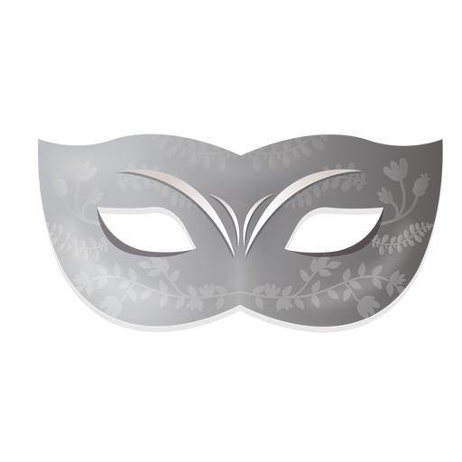 Silver floral carnival mask - Transparent PNG &amp; SVG vector file