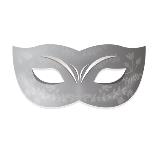 Silver floral carnival mask PNG Design