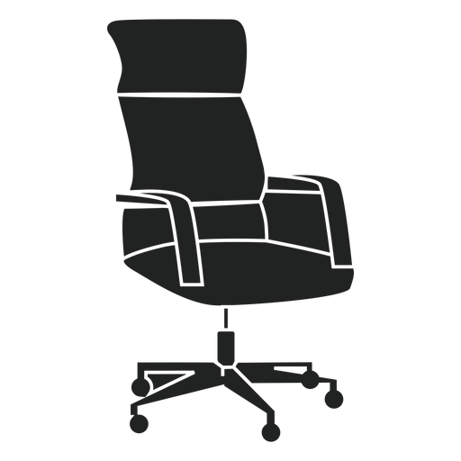 Icono plano de silla de oficina giratoria