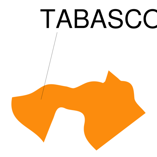 Mapa do estado de Tabasco Desenho PNG