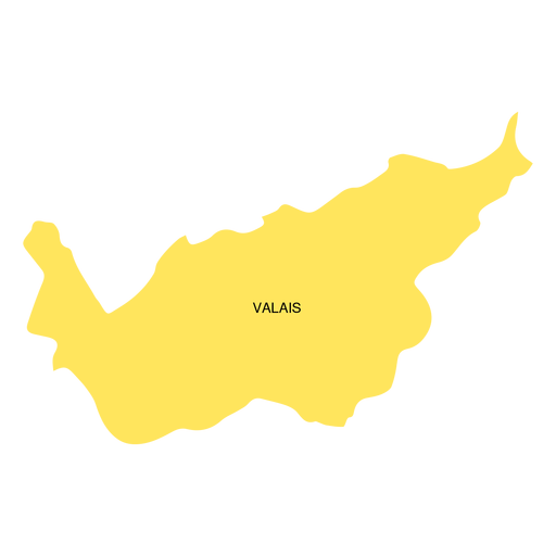 Mapa del cantón de Valais Diseño PNG