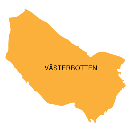 Mapa del condado de Vasterbotten Diseño PNG