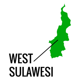 Mapa da província de West Sulawesi Desenho PNG