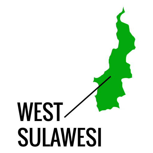 Mapa da província de West Sulawesi Desenho PNG