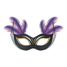 Máscara de penas de carnaval Transparent PNG