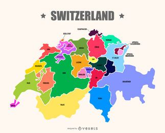 Switzerland map vector