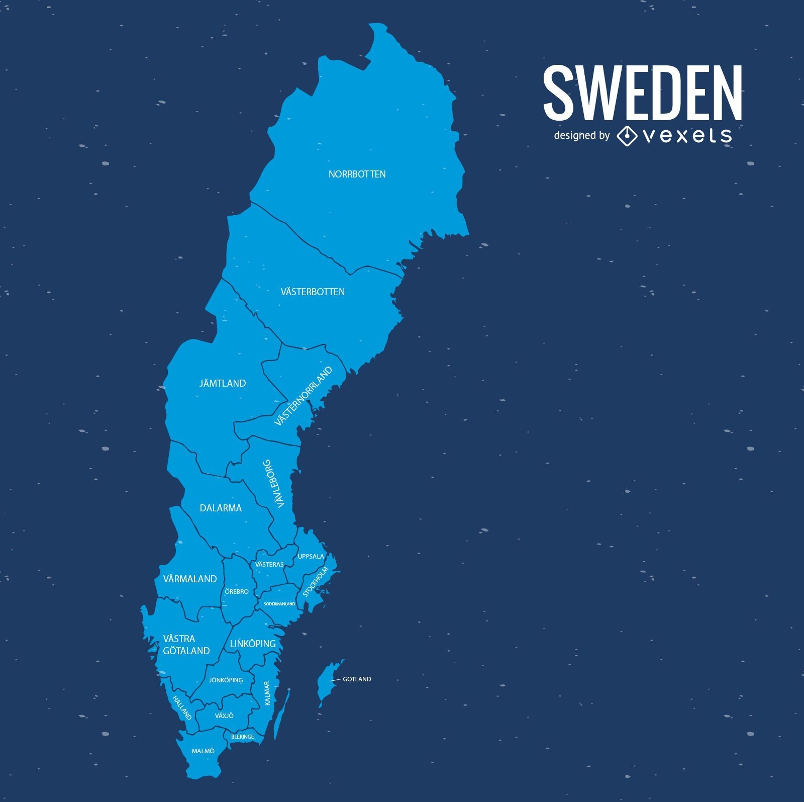 Schweden Kartenvektor