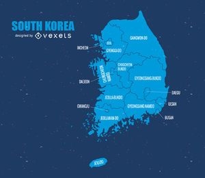 Vetor do mapa da Coreia do Sul