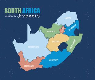 Karte der Provinz Südafrika