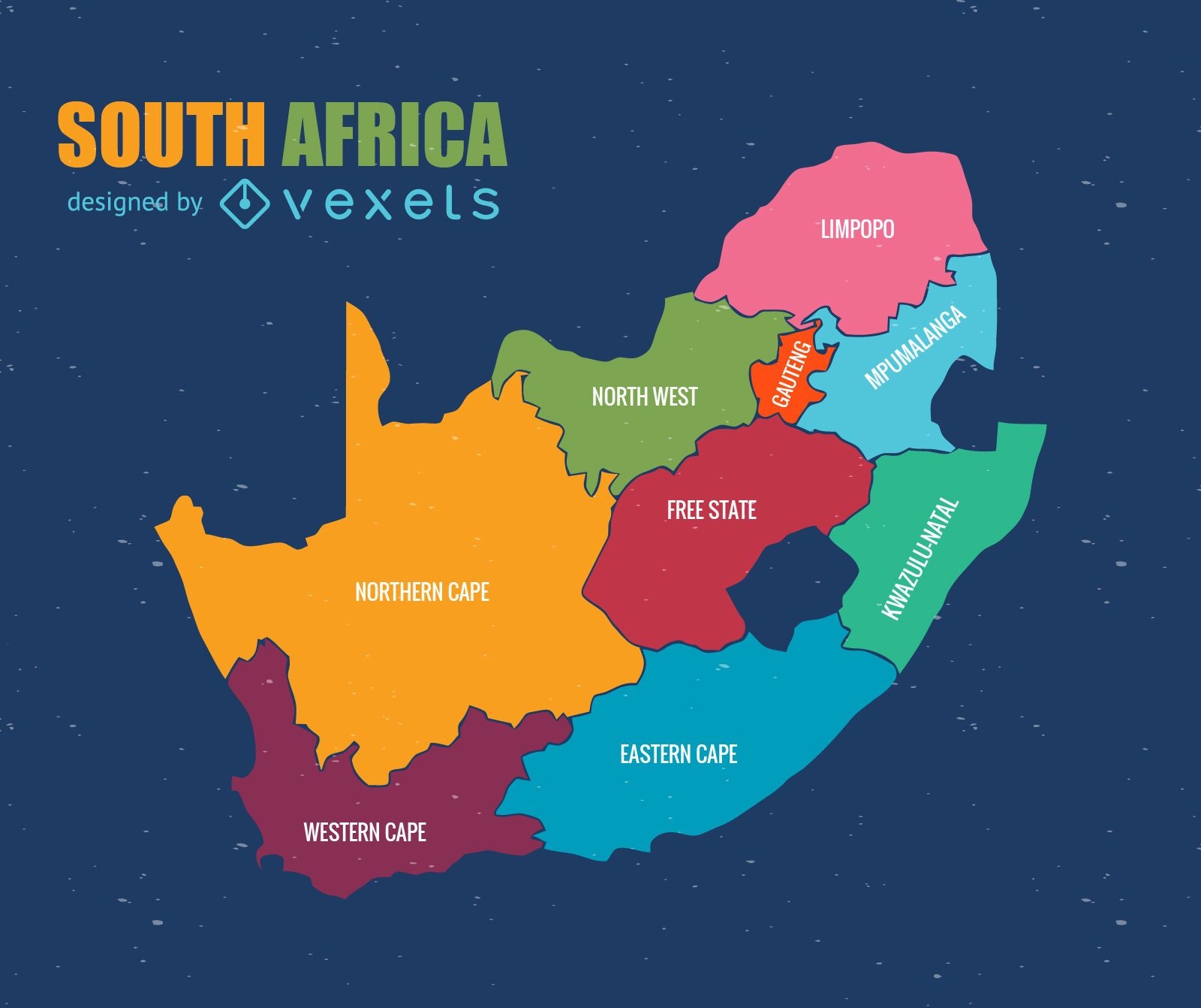 South Africa administrative map vector