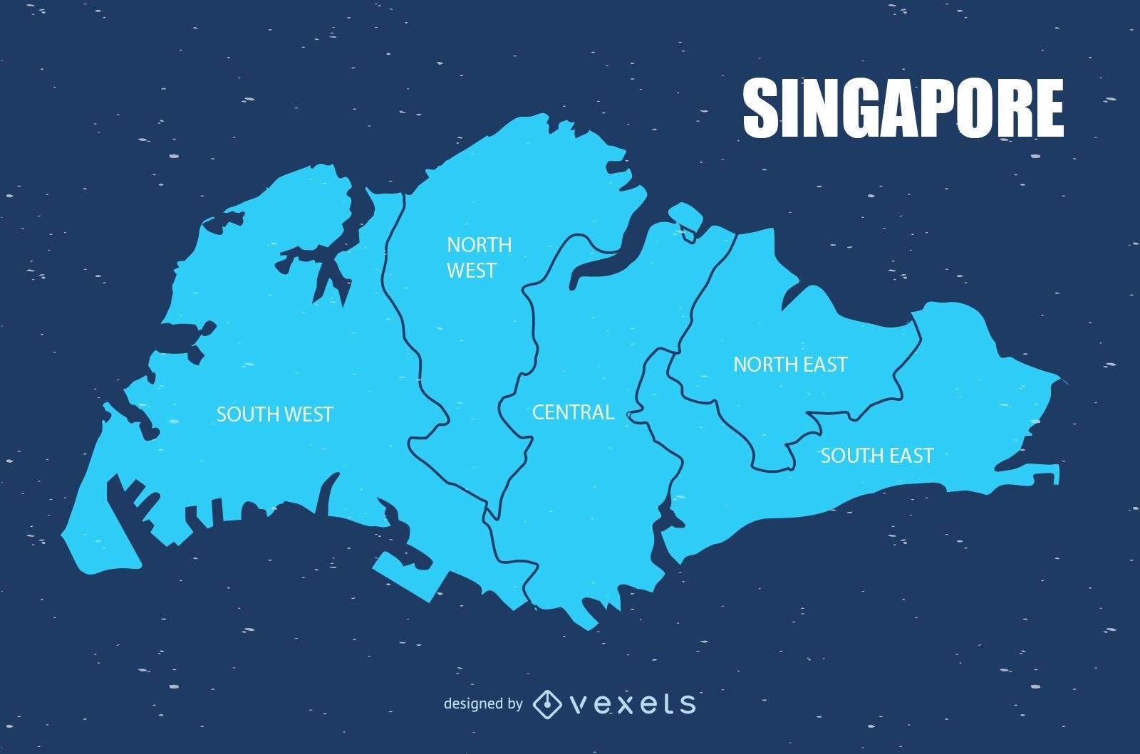 Desenho vetorial do mapa de Singapura