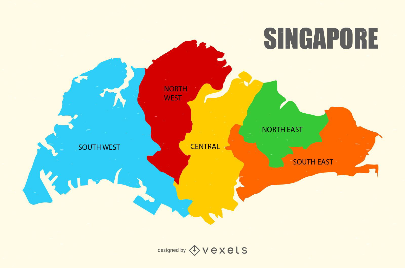 Mapa de la región de Singapur - Descargar vector