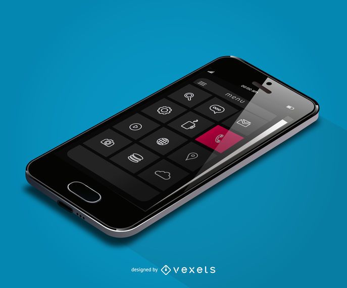 Vector de telefono movil 3d Vector de telefono movil 3d