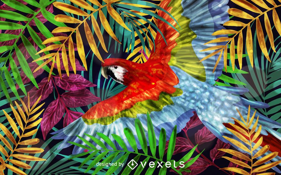 Scarlet macaw parrot background illustration Scarlet macaw parrot background illustration