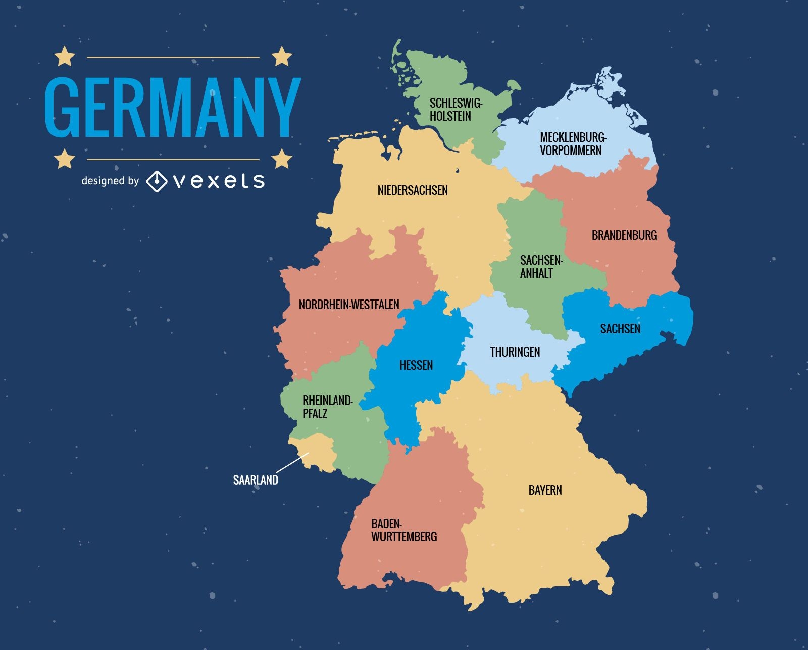 Mapa de la división administrativa de Alemania