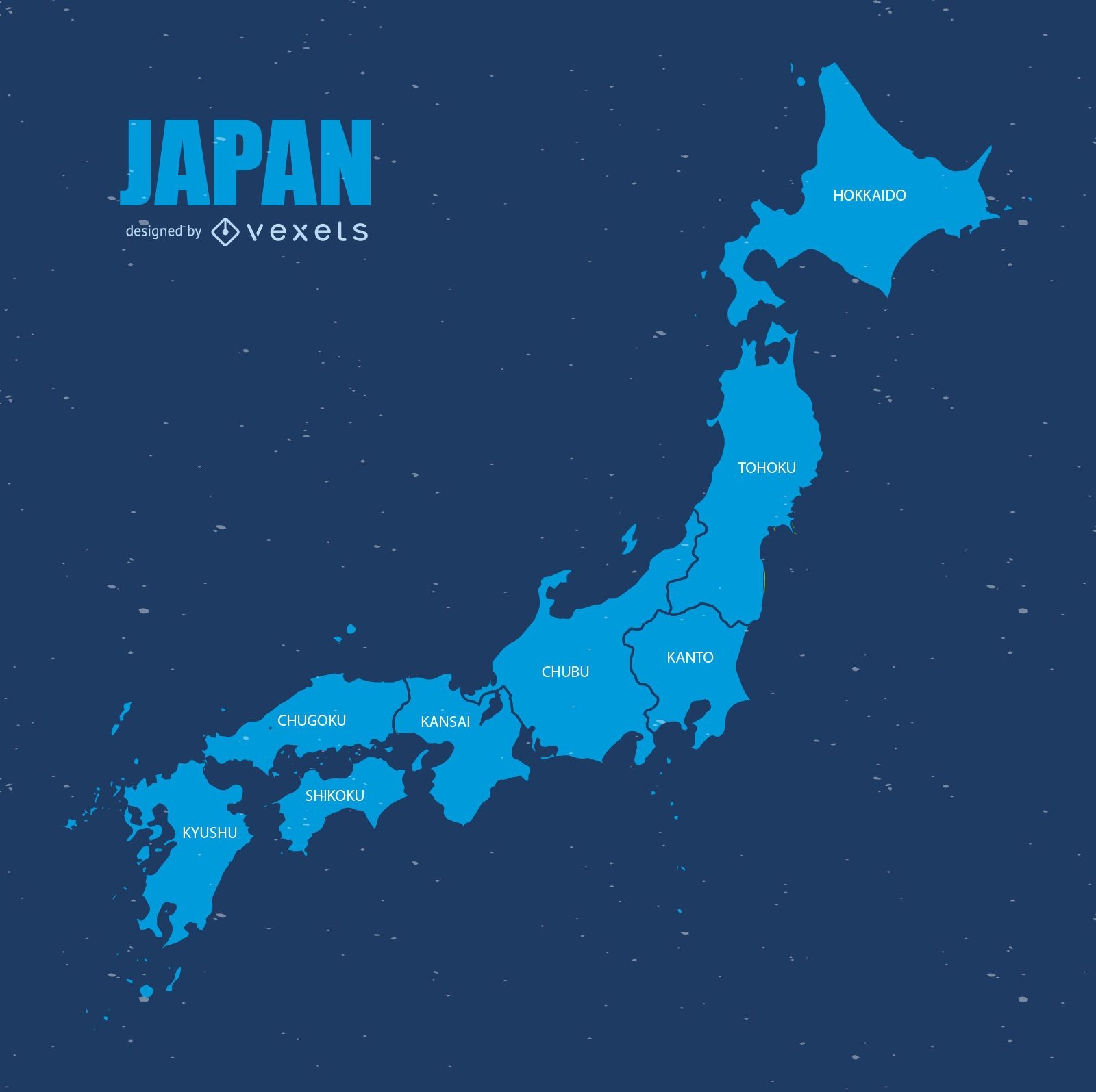 Mapa da divisão administrativa do Japão