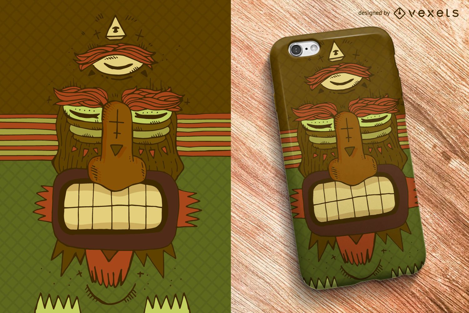 Design de capa de telefone com m?scara tribal