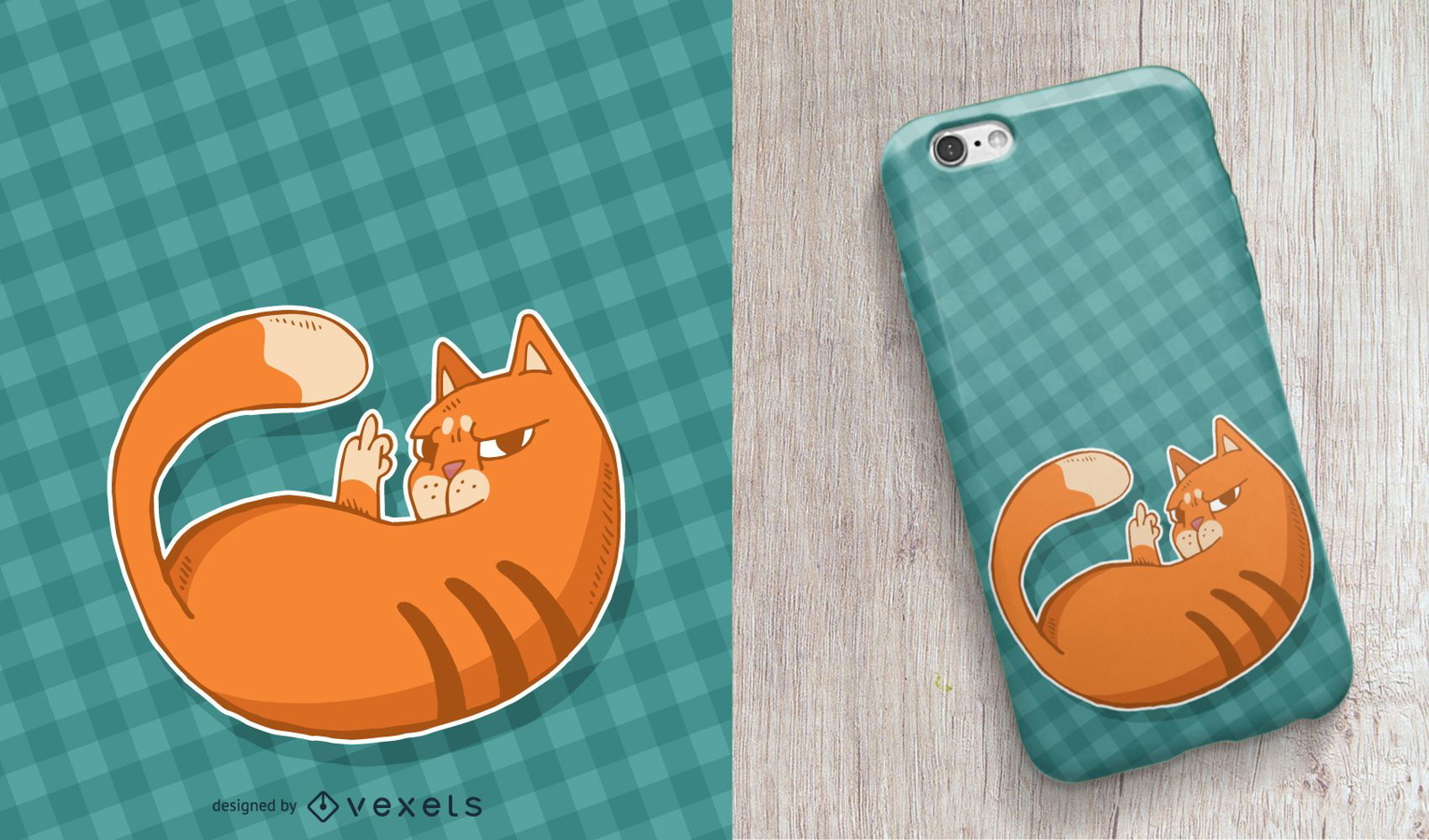 Design de capa de telefone laranja Tabby