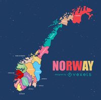 Norway Regional County Map Vector Download