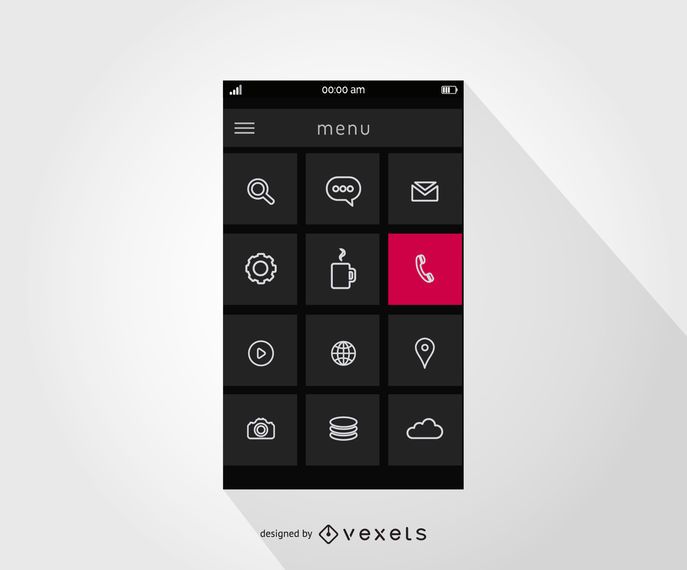 Diseño de interfaz de menú de smartphone Diseño de interfaz de menú de smartphone