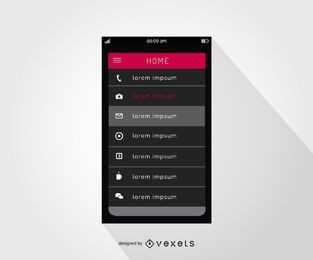Smartphone home menu interface design