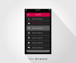 Smartphone Home Menü Interface Design